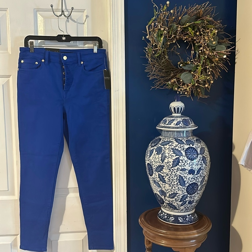 NWT Women’s Lauren Ralph Lauren High Rise Super Stretch Skinny Ankle Jeans Sz 8